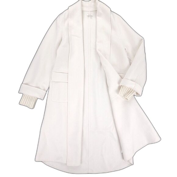 NEW Splendid Cella Jane Wool Icon Coat Snow White Minimal Quiet Luxury Old Money